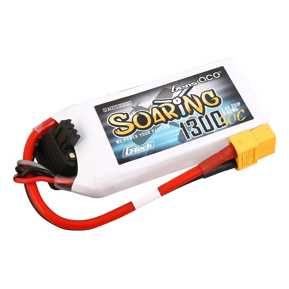 GensAce G-Tech Soaring 1300mAh 7.4V 30C 2S1P Lipo Battery Pack with XT60 plug - 5
