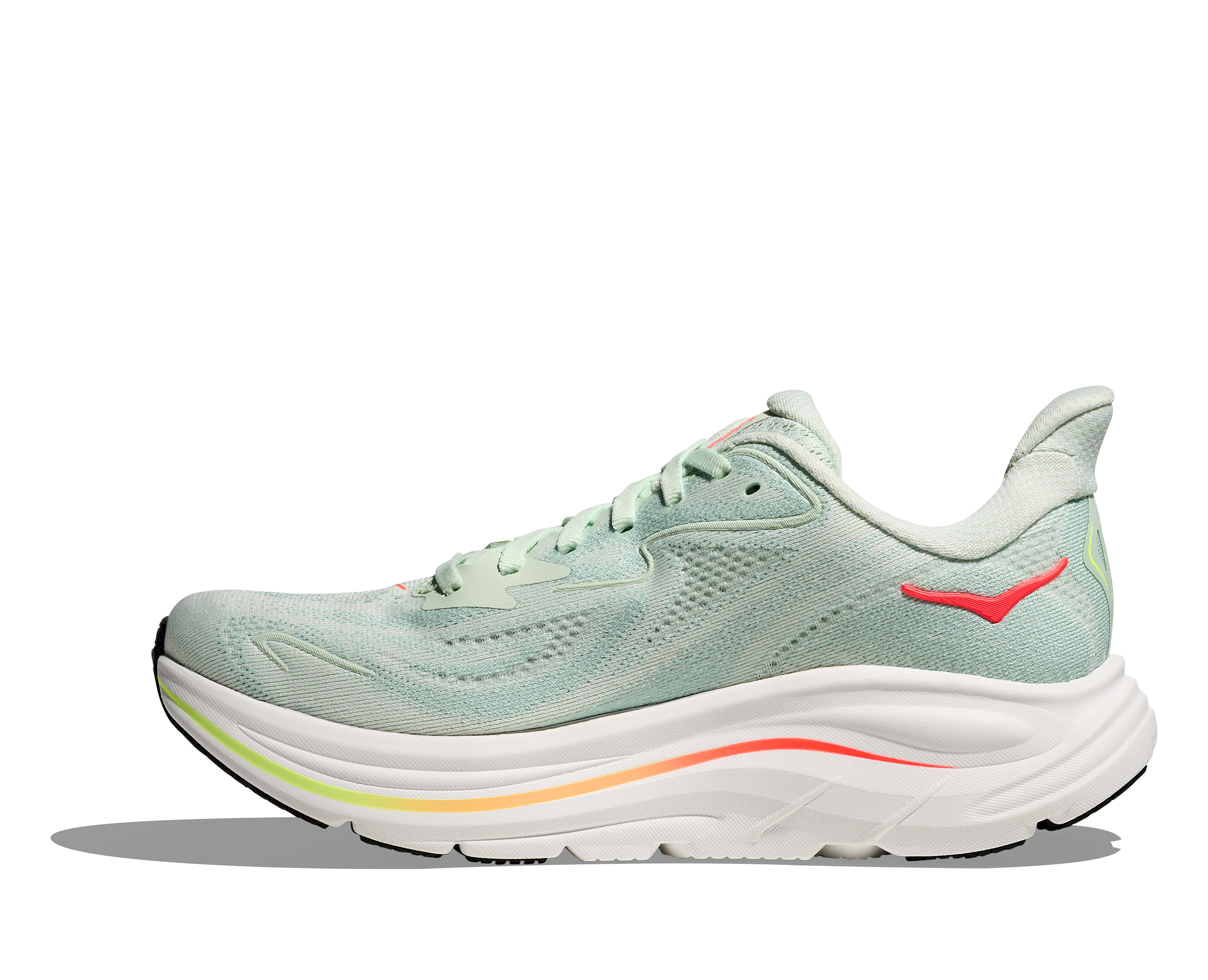 Hoka One One W Clifton 10 Wide - Sea Glass/Neon Flame - 2