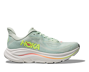 Hoka One One W Clifton 10 Wide - Sea Glass/Neon Flame