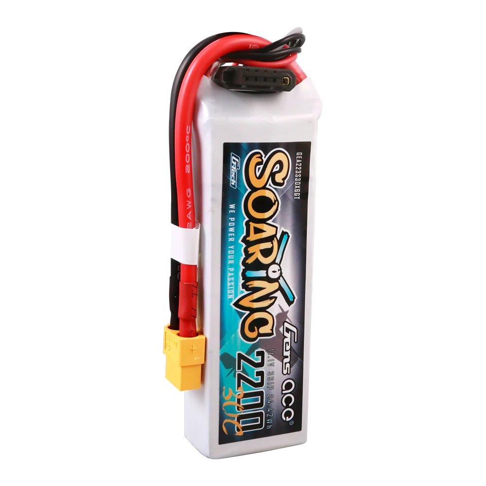 GensAce G-Tech Soaring 2200mAh 11.1V 30C 3S1P Lipo Battery Pack with XT60 Plug - 3