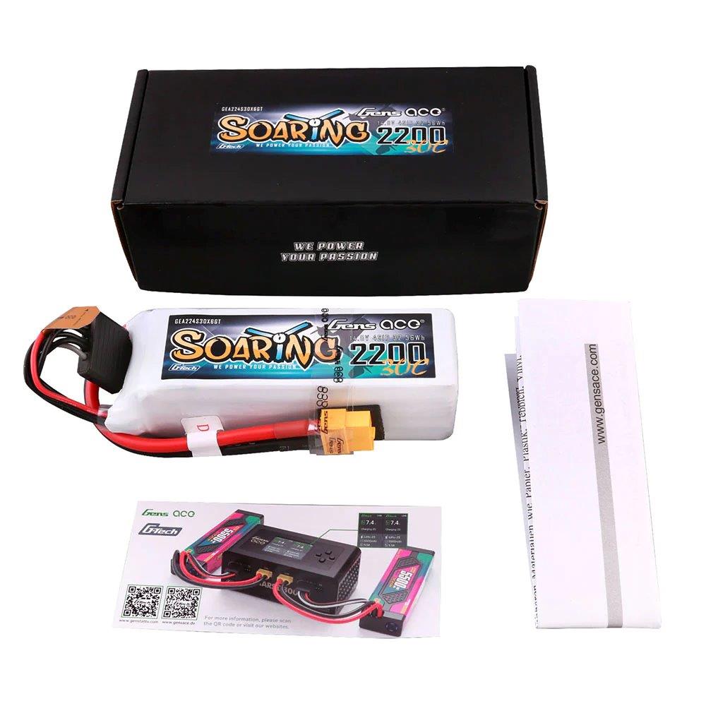 GensAce G-Tech Soaring 2200mAh 14.8V 30C 4S1P Lipo Battery Pack with XT60 plug - 2