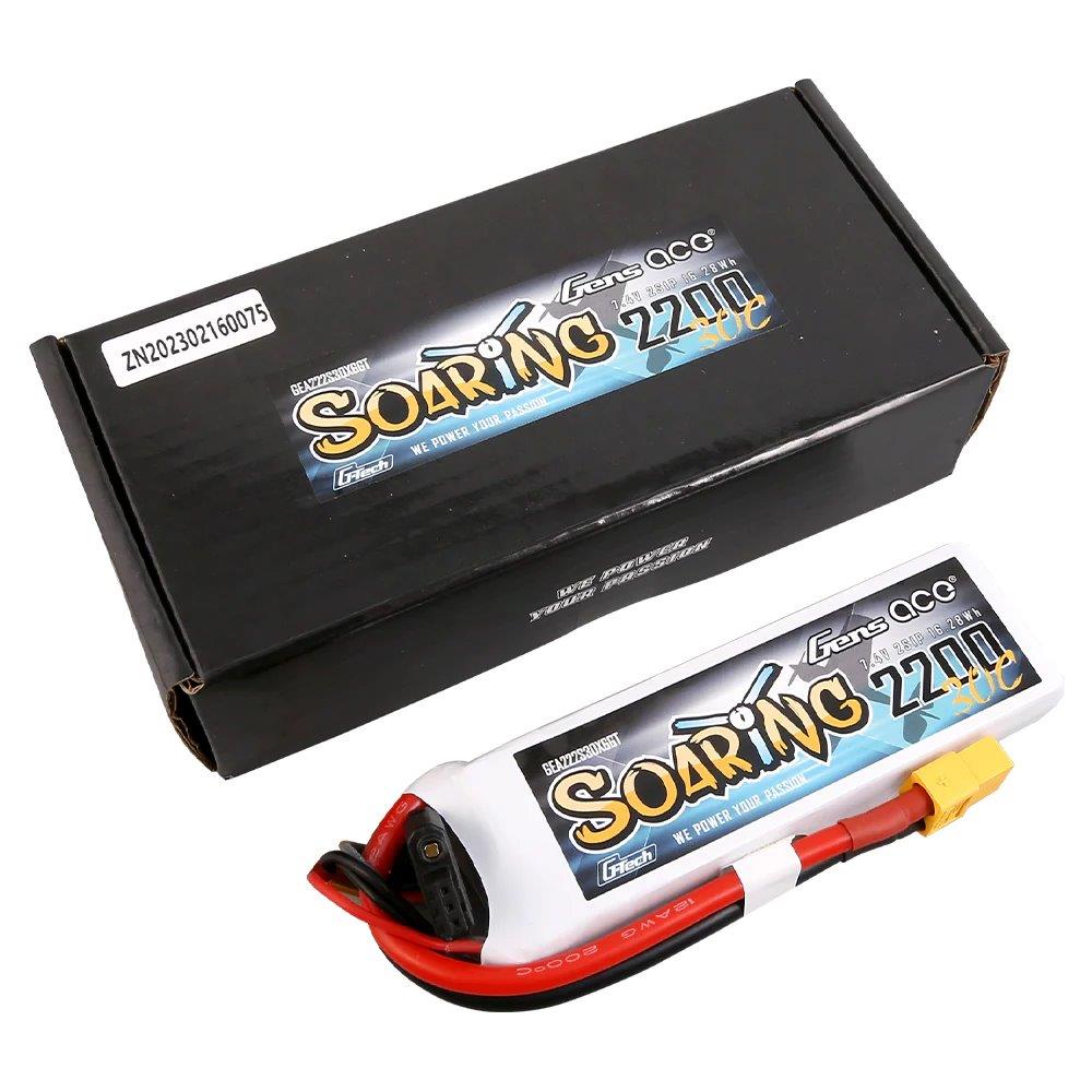 GensAce G-Tech Soaring 2200mAh 7.4V 30C 2S1P Lipo Battery Pack with XT60 Plug - 2