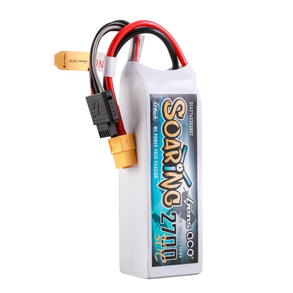 GensAce G-Tech Soaring 2700mAh 14.8V 30C 4S1P LiPo Battery Pack with XT60 Plug - 3