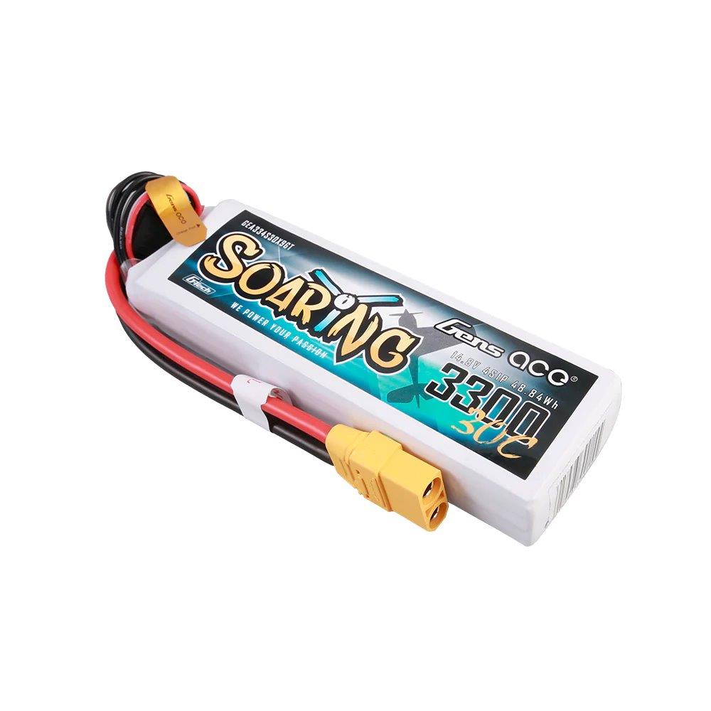 GensAce G-Tech Soaring 3300mAh 14.8V 30C 4S1P Lipo Battery Pack with XT90 plug - 4