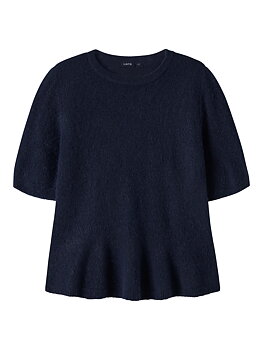 NLFLODET SS SHORT PEPLUM KNIT Dark Sapphire