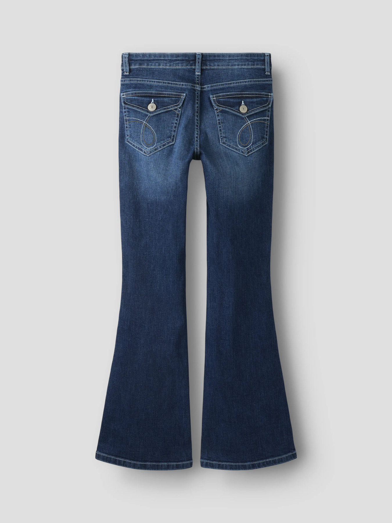 NLFBLIBLING DNM S LW FLARED PANT Dark Blue Denim Distressed - 2