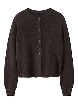 NLFLODET LS SHORT KNIT CARDIGAN NOOS Chocolate Brown 1446-46