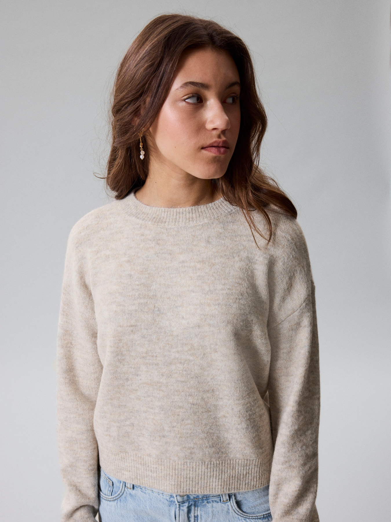 NLFLODET LS SHORT KNIT NOOS Peyote Melange - 5