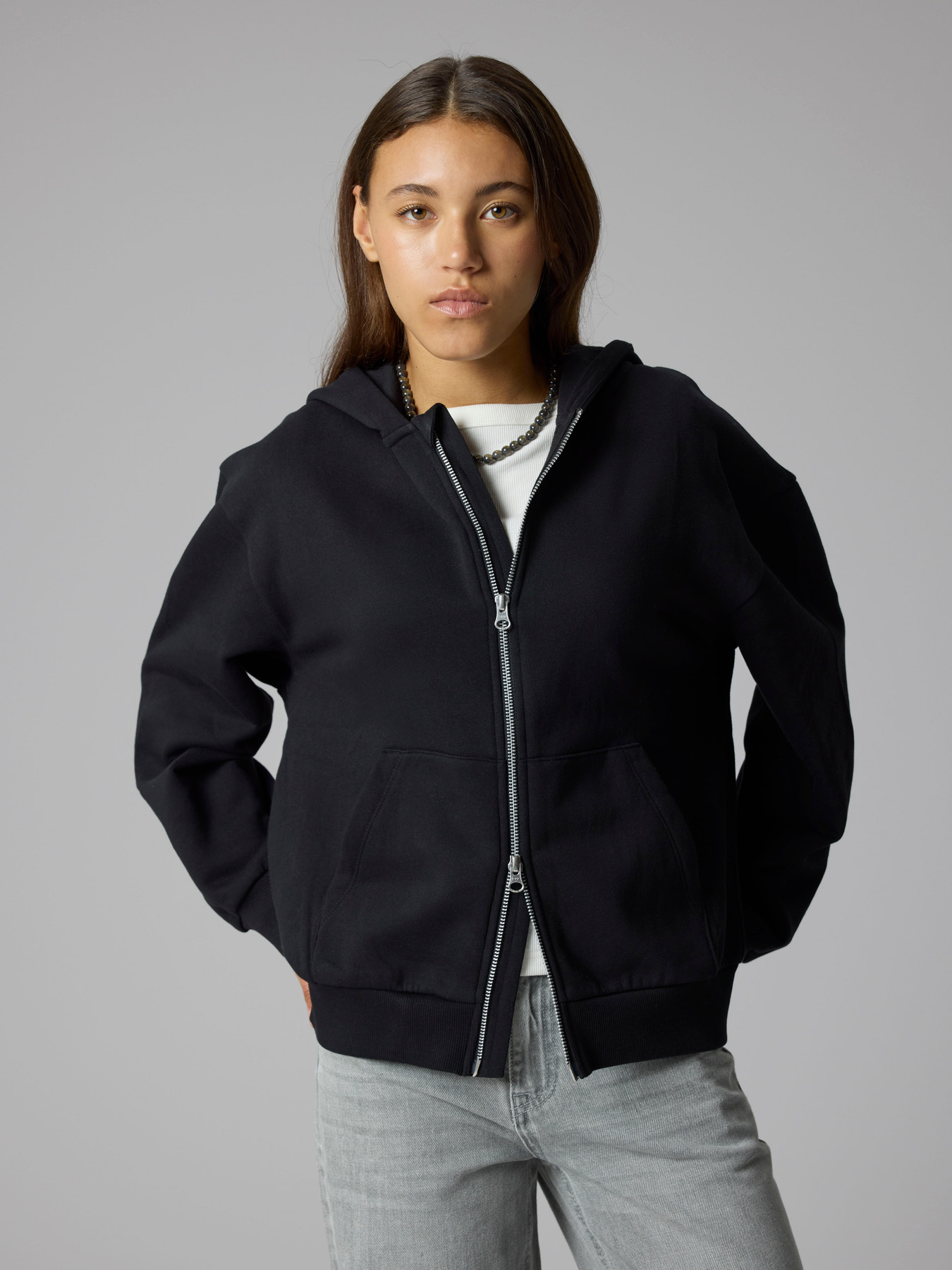 NLNNEVO LS L BRU SWEAT CARDIGAN NOOS Black - 5