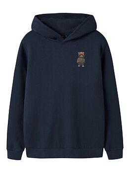 NLMFAMSE LS BRU SWEAT W. HOOD Navy Blazer