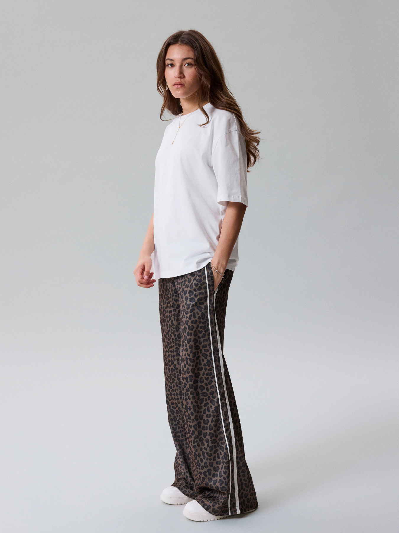 NLFKLARA LEO LW WIDE PANT Chocolate Chip W. Delicioso - 7