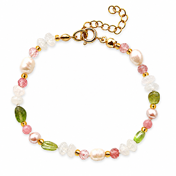 IAMLUND Solstänk rosa/grön armband 