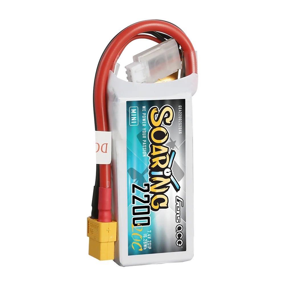 GensAce Soaring 2200mAh 2S 20C 7.4V LiPo Battery with XT60 Plug - 3