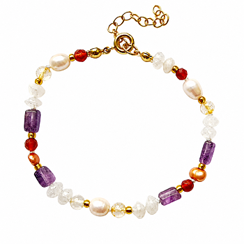 IAMLUND Solstänk lila/röd  armband 