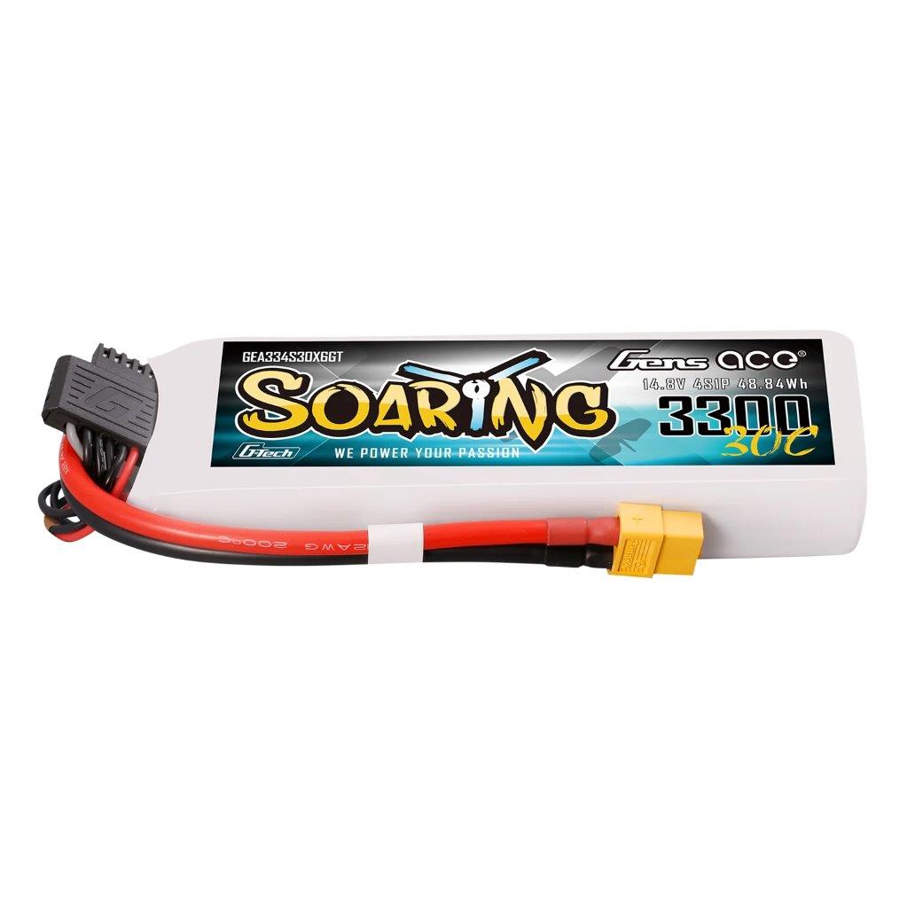 GensAce Soaring 3300mAh 4S 14.8V 30C G-Tech Lipo Battery with XT60 plug