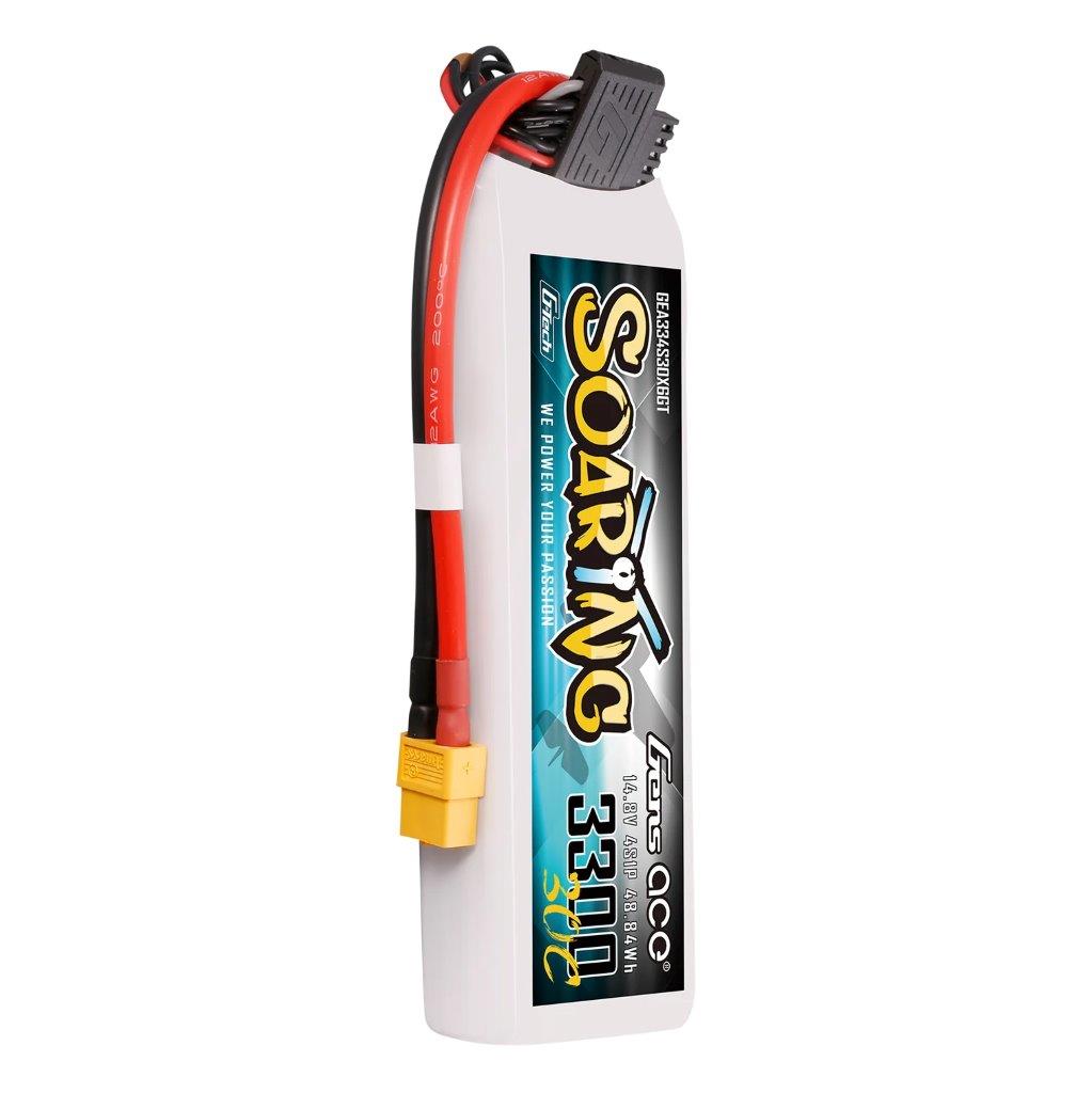 GensAce Soaring 3300mAh 4S 14.8V 30C G-Tech Lipo Battery with XT60 plug - 3
