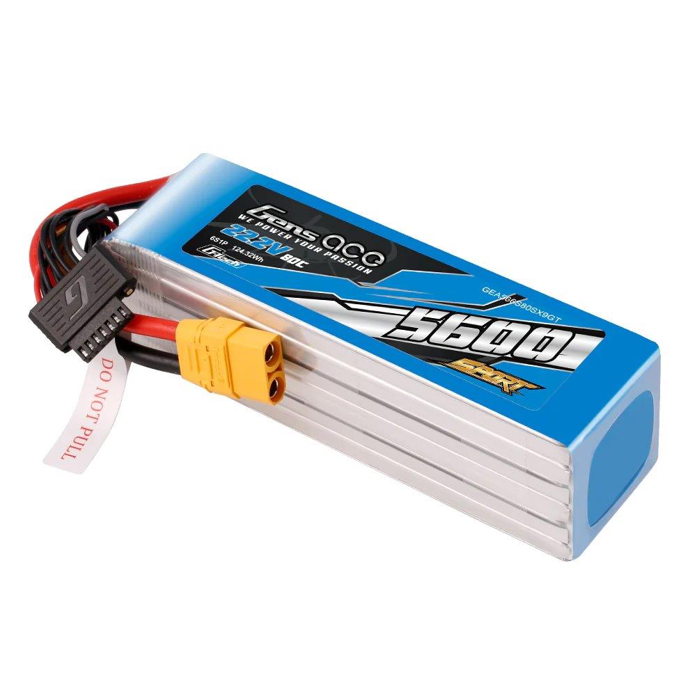 GensAce Sport G-Tech 5600mAh 22.2V 80C 6S1P Lipo BattPack w/ XT90 Plug (700Heli) - 5