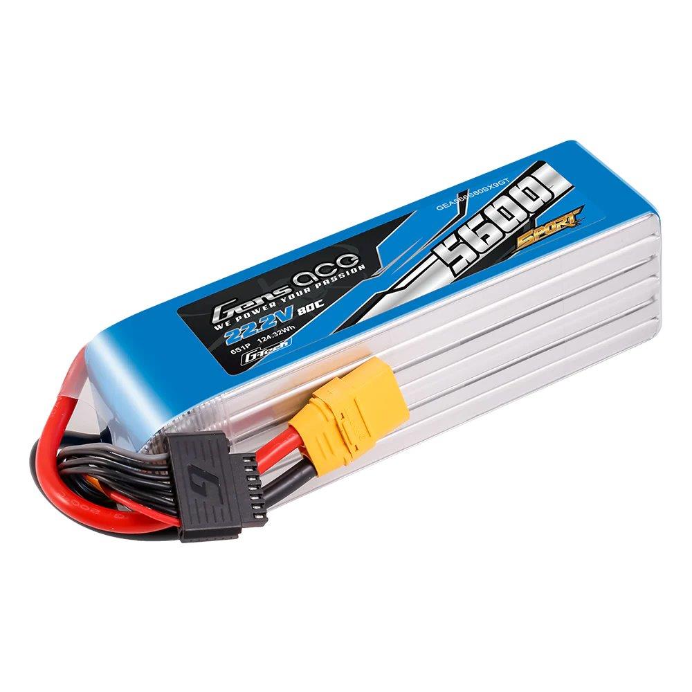 GensAce Sport G-Tech 5600mAh 22.2V 80C 6S1P Lipo BattPack w/ XT90 Plug (700Heli) - 4