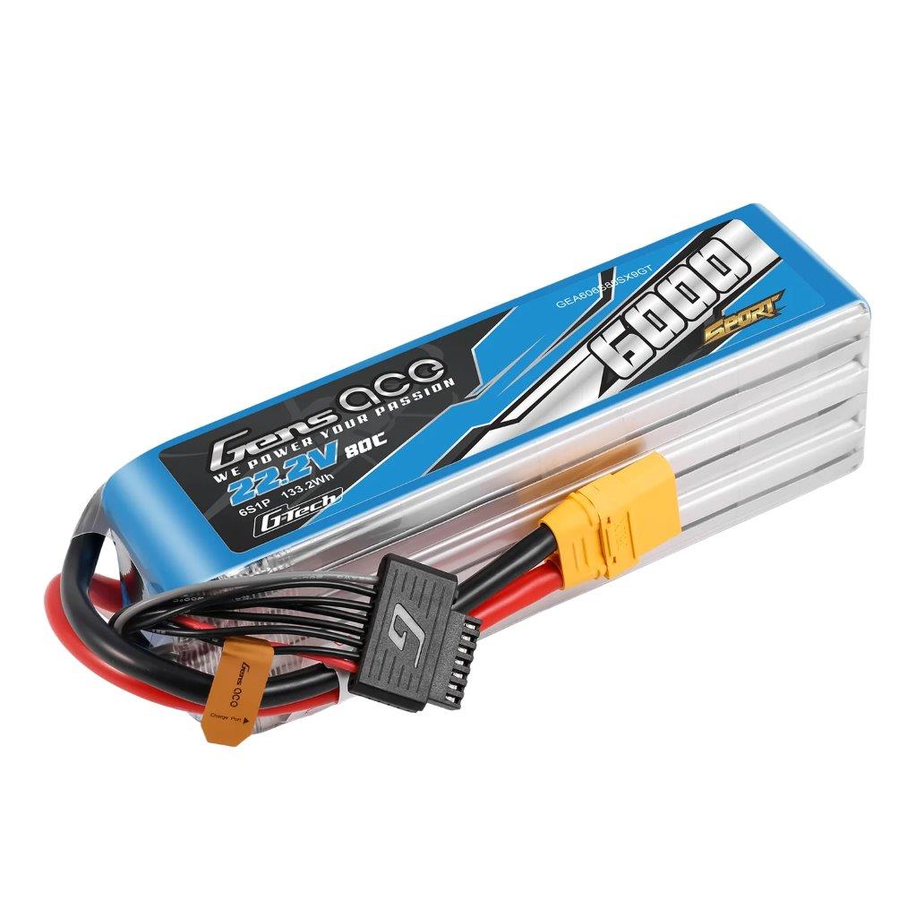 GensAce Sport G-Tech 6000mAh 22.2V 80C 6S1P Battery Pack w/ XT90 Plug (700Heli) - 4
