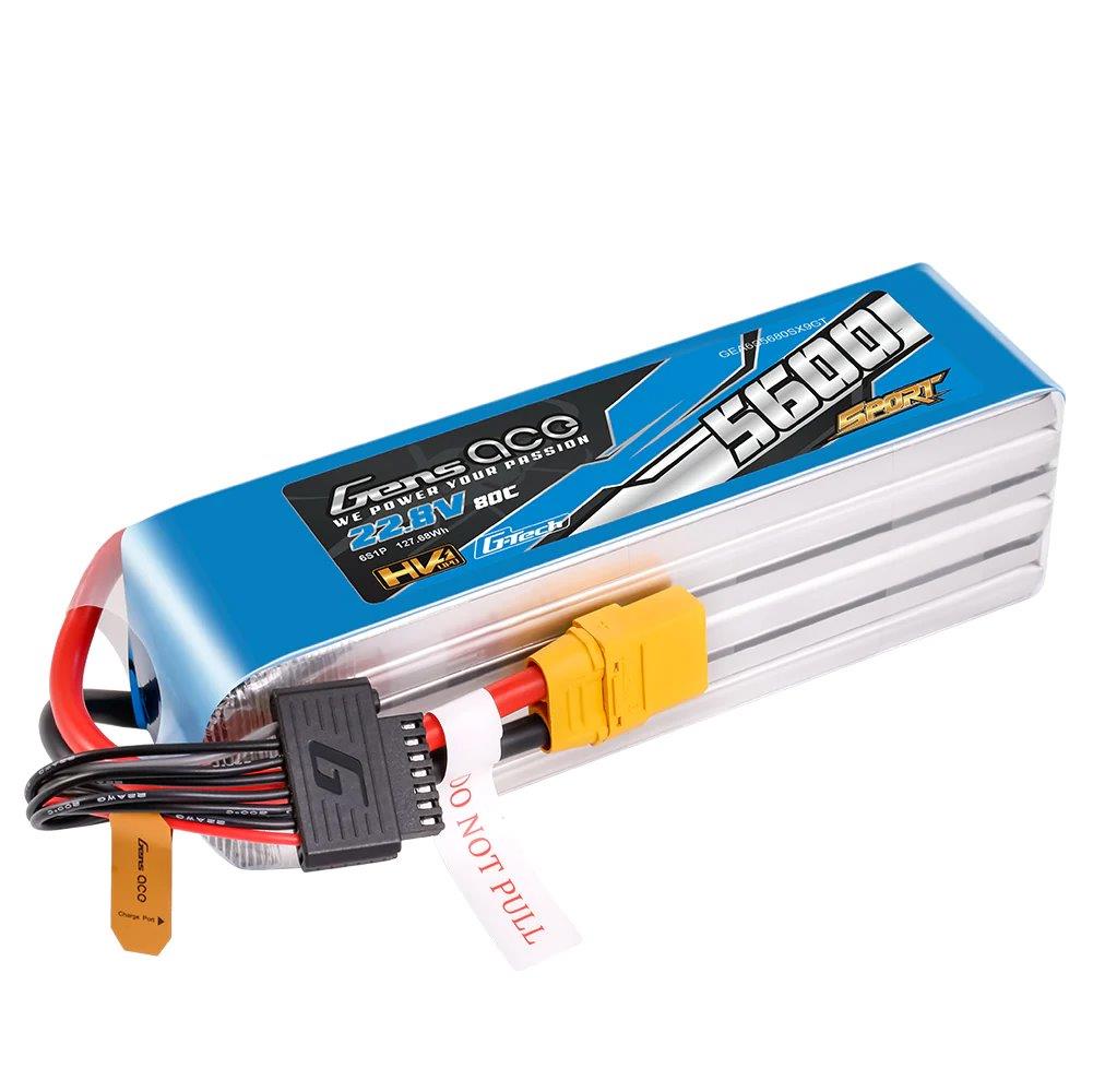 GensAce Sport G-Tech HV 5600mAh 22.8V 80C 6S Lipo BattPack w/XT90 Plug (700Heli) - 4