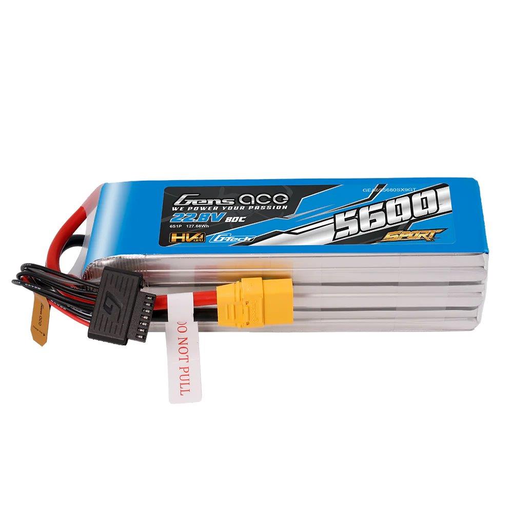 GensAce Sport G-Tech HV 5600mAh 22.8V 80C 6S Lipo BattPack w/XT90 Plug (700Heli)