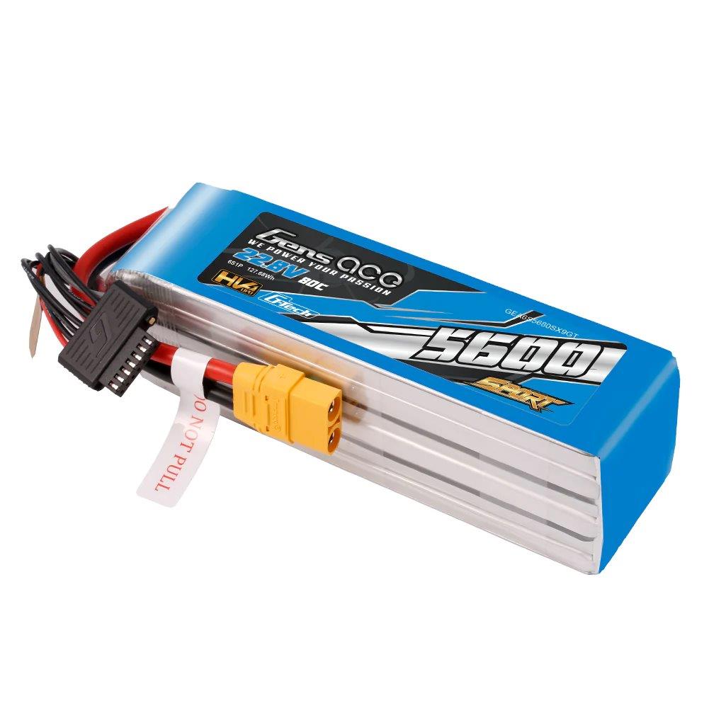 GensAce Sport G-Tech HV 5600mAh 22.8V 80C 6S Lipo BattPack w/XT90 Plug (700Heli) - 5