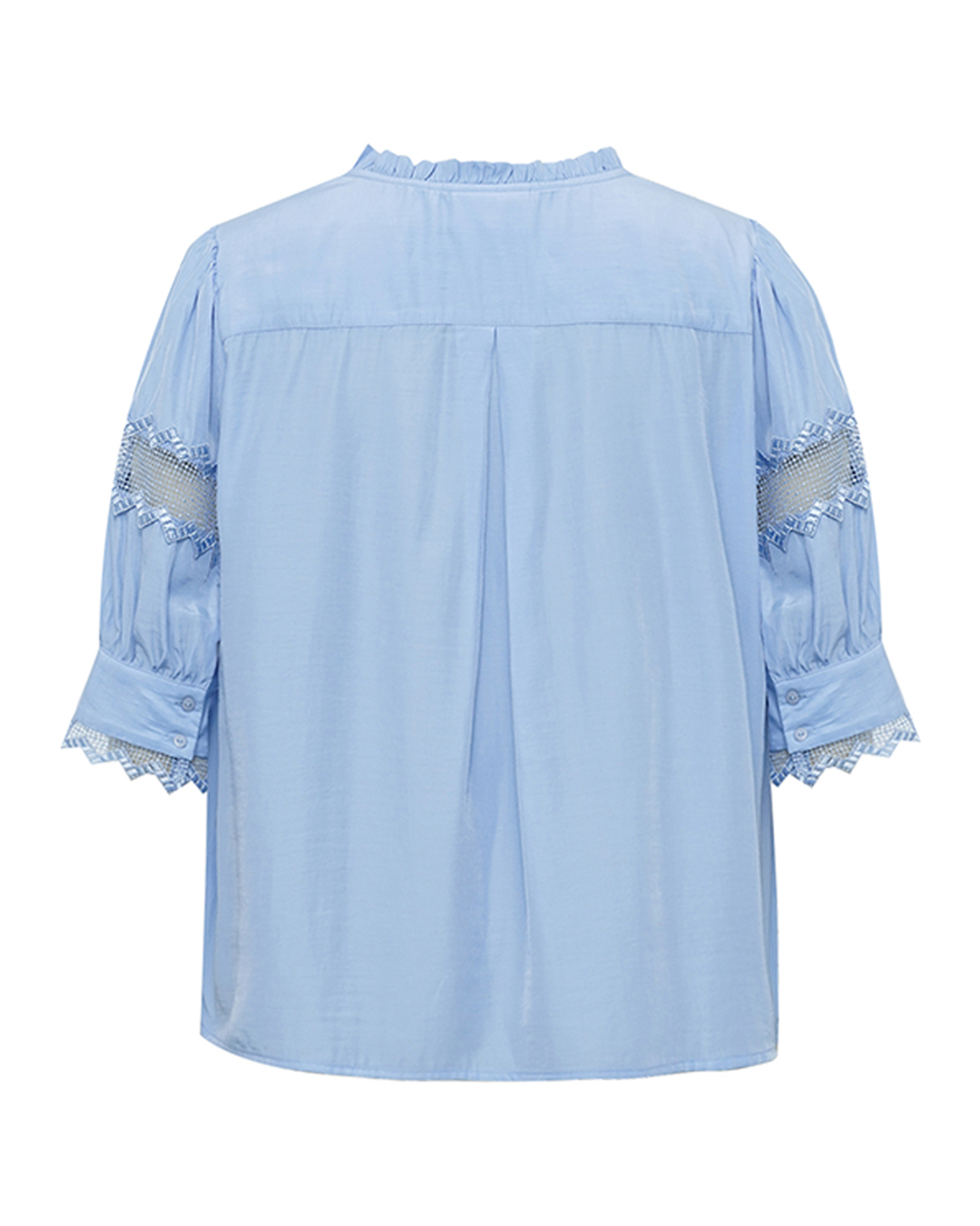 Blus Maria genombrutna detaljer ljusblå - 2