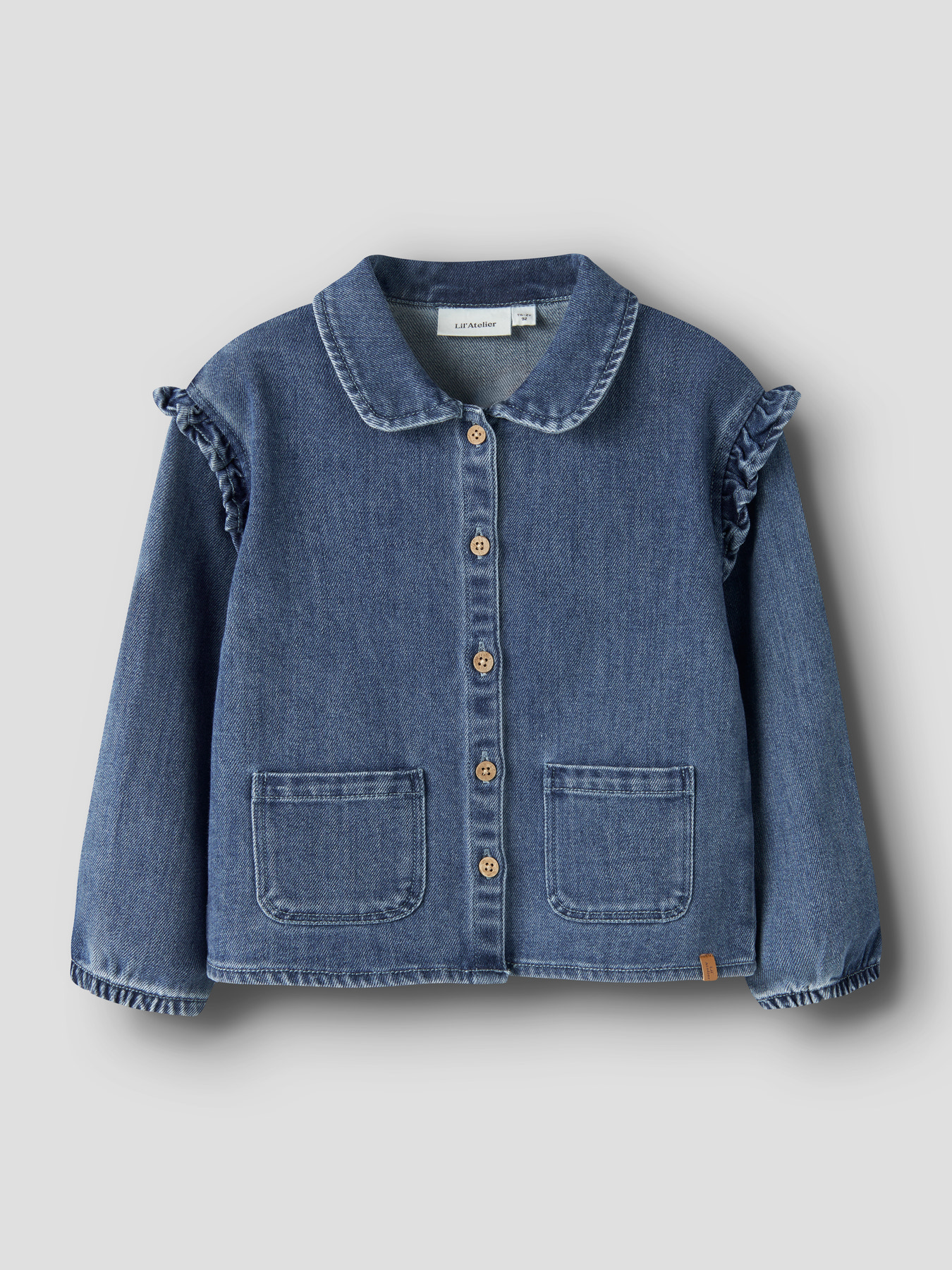 NMFOBELLO LS LOOSE OVERSHIRT 1144-SE LIL Dark Blue Denim - 2