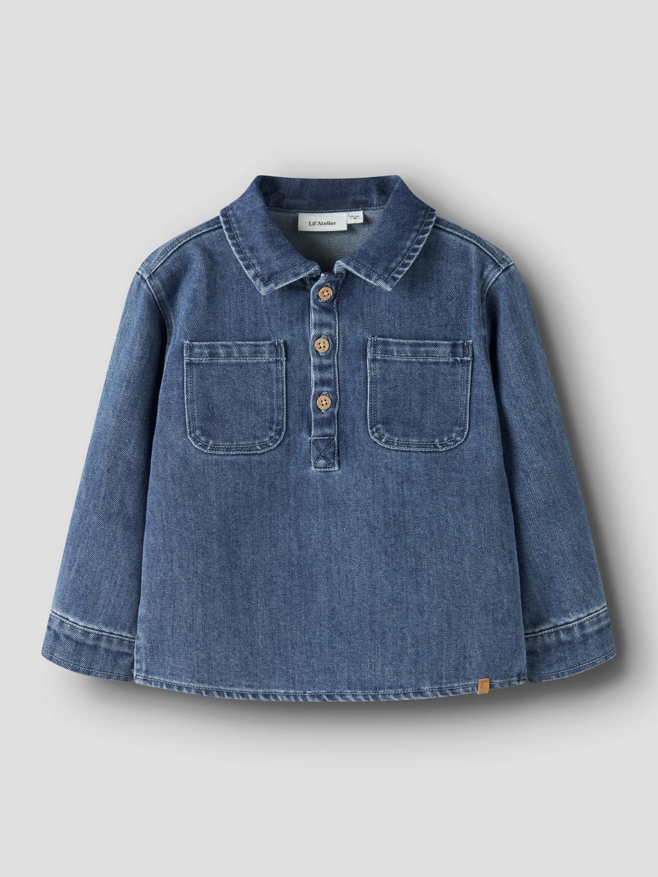 NMMOBELLO LS LOOSE OVERSHIRT 1144-SE LIL Dark Blue Denim - 2