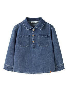 NMMOBELLO LS LOOSE OVERSHIRT 1144-SE LIL Dark Blue Denim