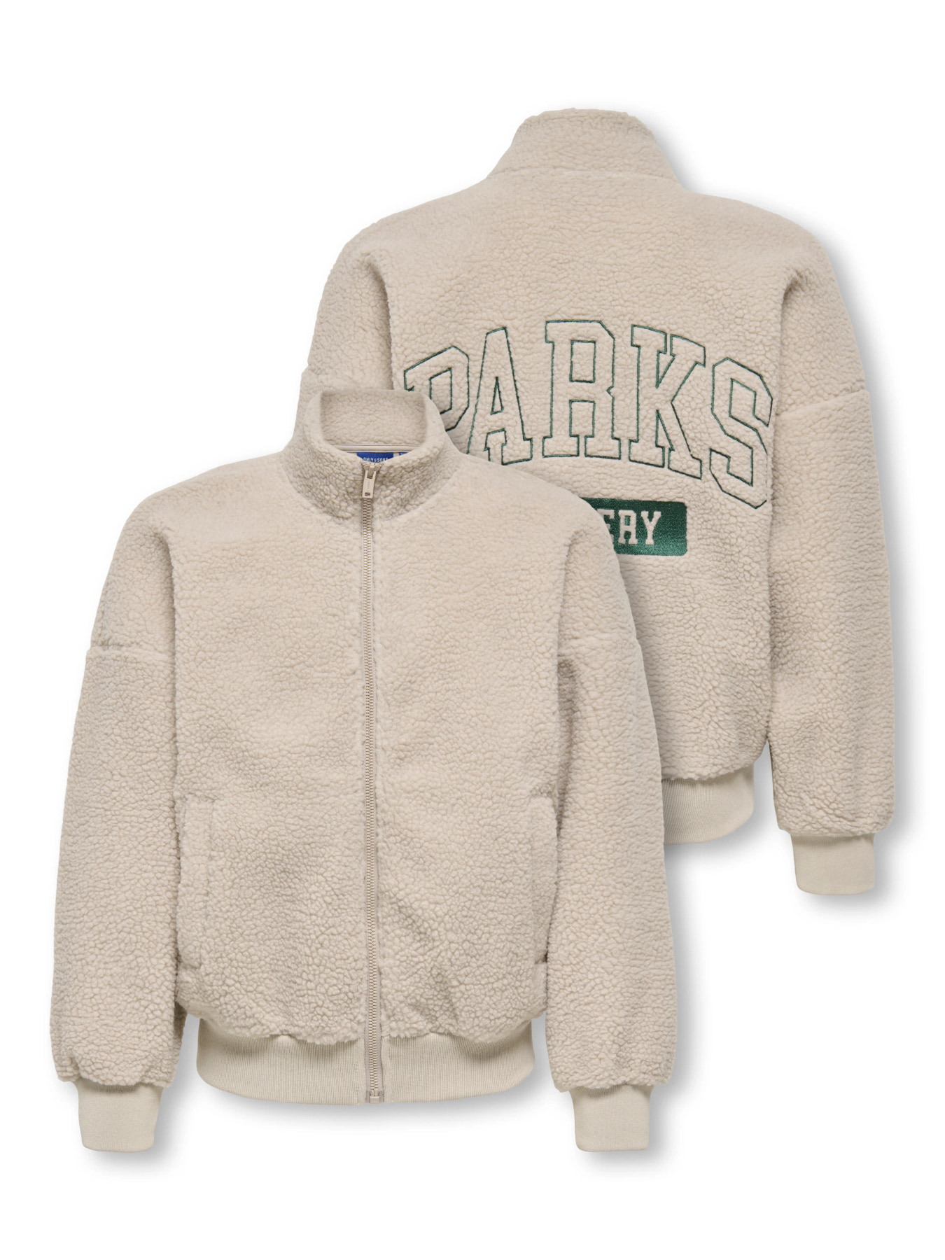OSJPARKS LIFE OVZ LS ZIP SHERPA SWEAT Silver Lining EMBROIDERY PINENEEDLE - 3