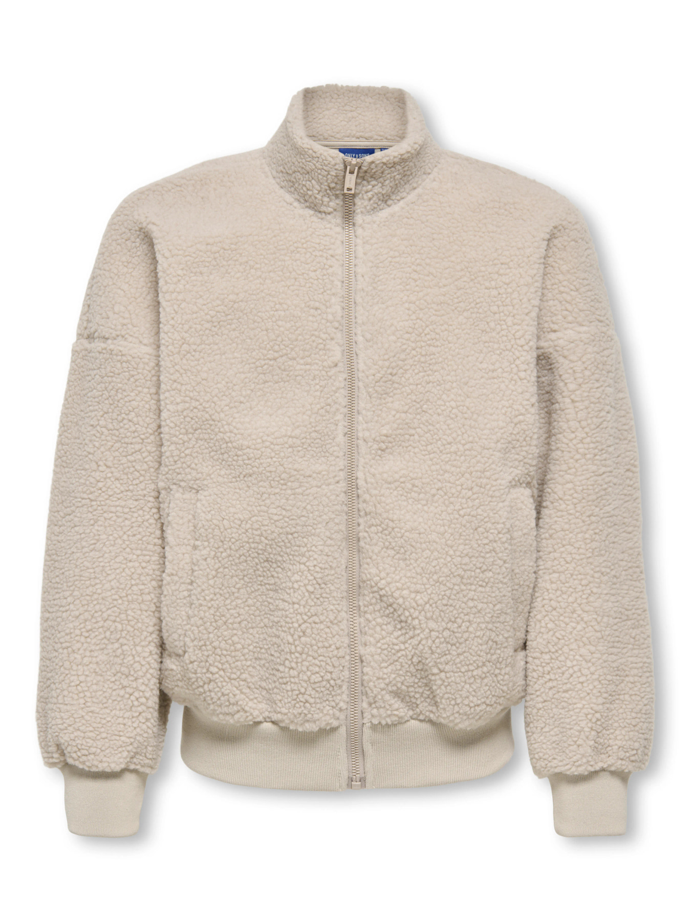 OSJPARKS LIFE OVZ LS ZIP SHERPA SWEAT Silver Lining EMBROIDERY PINENEEDLE