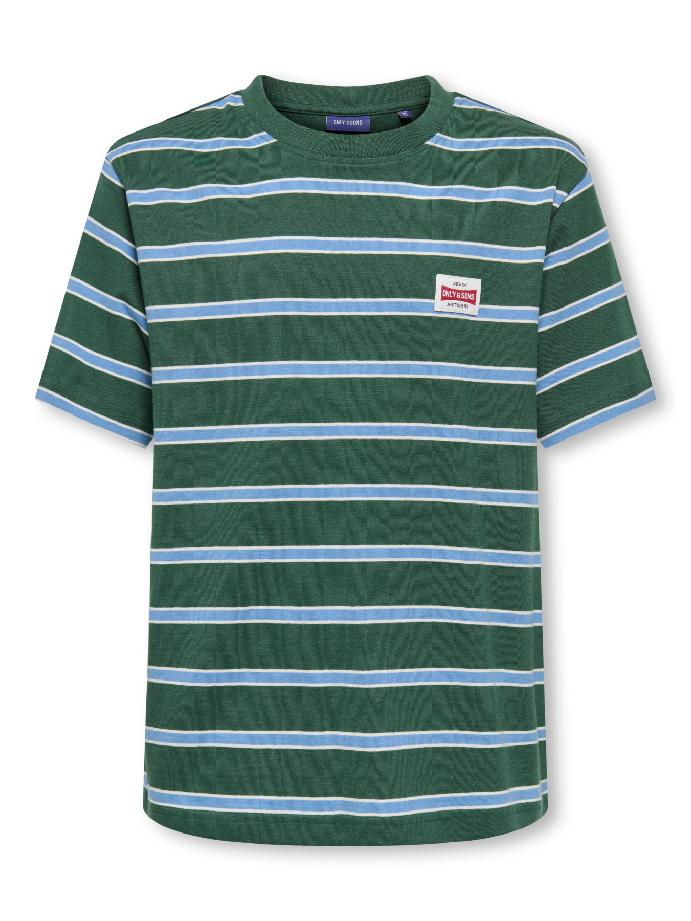 OSJDAWSON RLX SS STRIPE TEE Pineneedle BLUE JASPER + EGRET