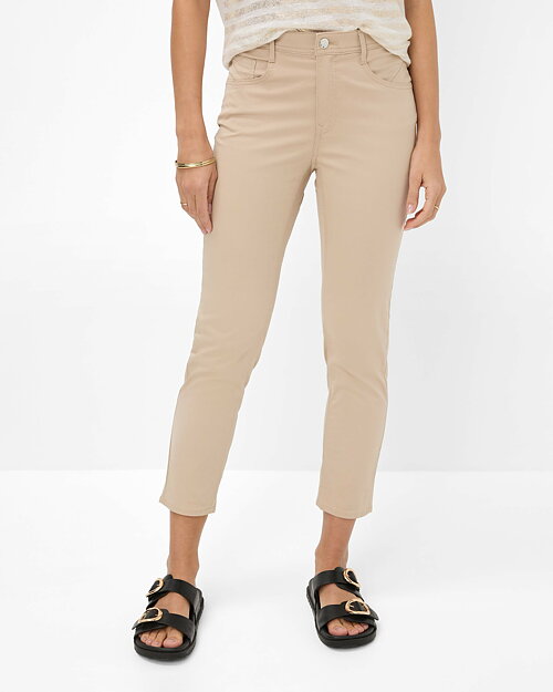 Jeans MaryS kort bomullsblandning beige
