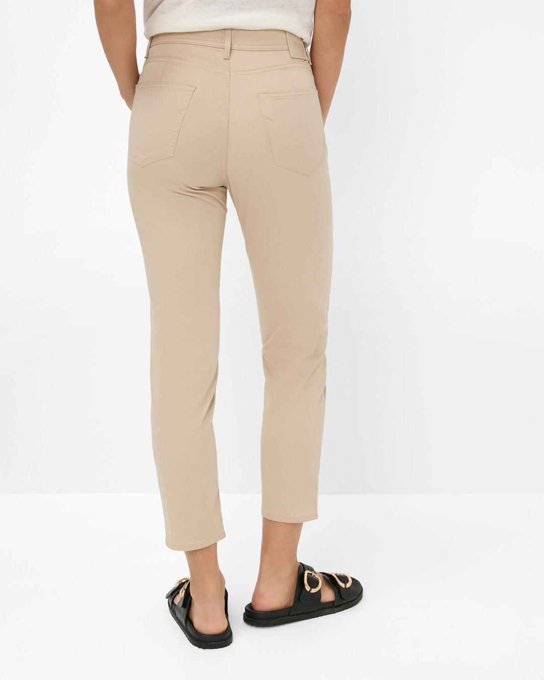 Jeans MaryS kort bomullsblandning beige - 2