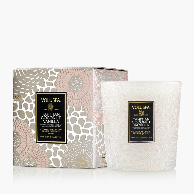 Voluspa Tahitian Coconut Vanilla Boxed Candle