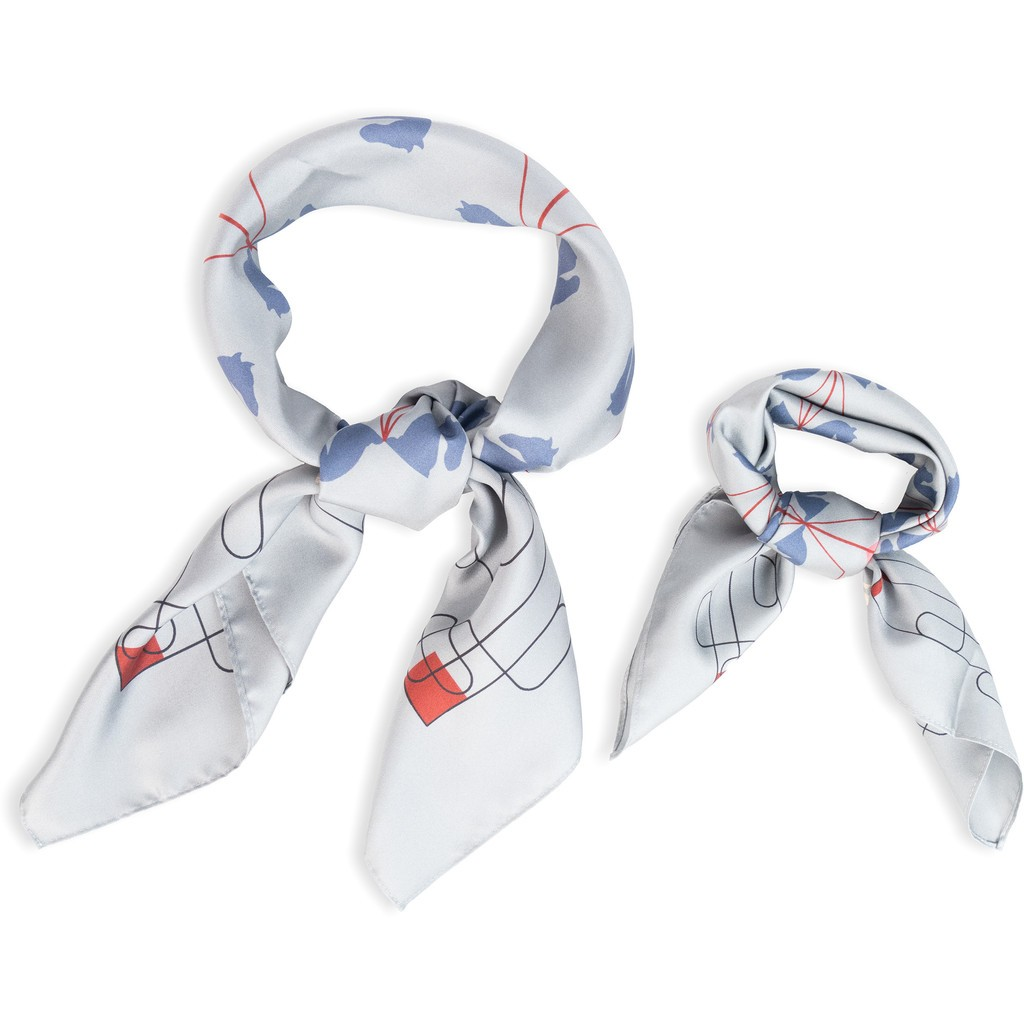 Eliza Silk Scarf Small - Titanium - Hést