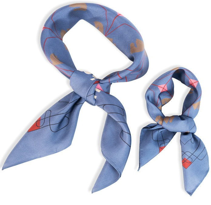 Eliza Silk Scarf Small - Nightshadow Blue - Hést