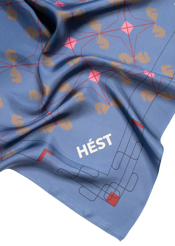 Eliza Silk Scarf Small - Nightshadow Blue - Hést - 5