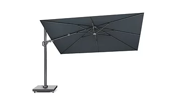 Sidohängt parasoll 260x350 i antracit med grått kapell