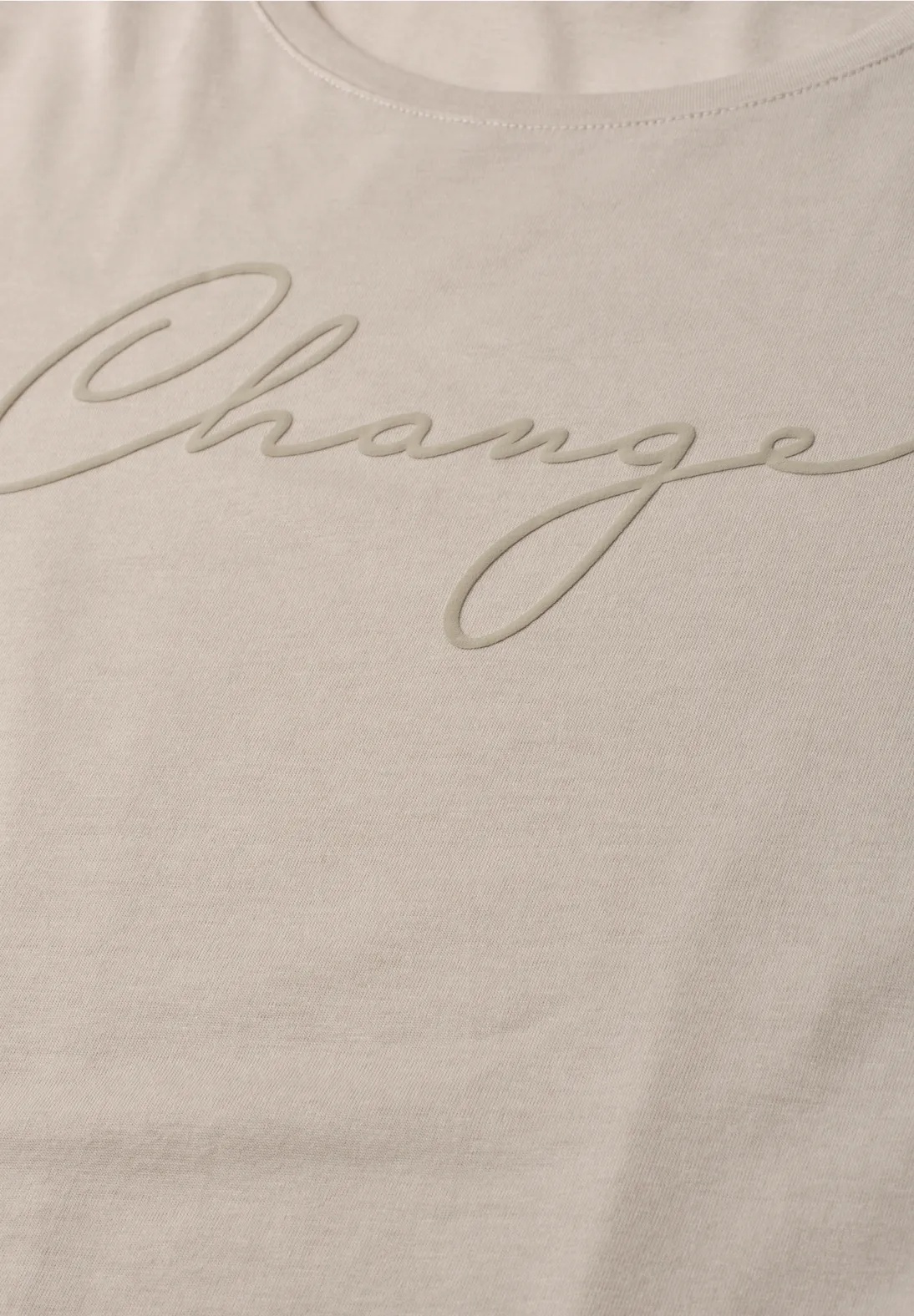 Shirt With Puff Print Wording - Clay Sand - Street One - 6