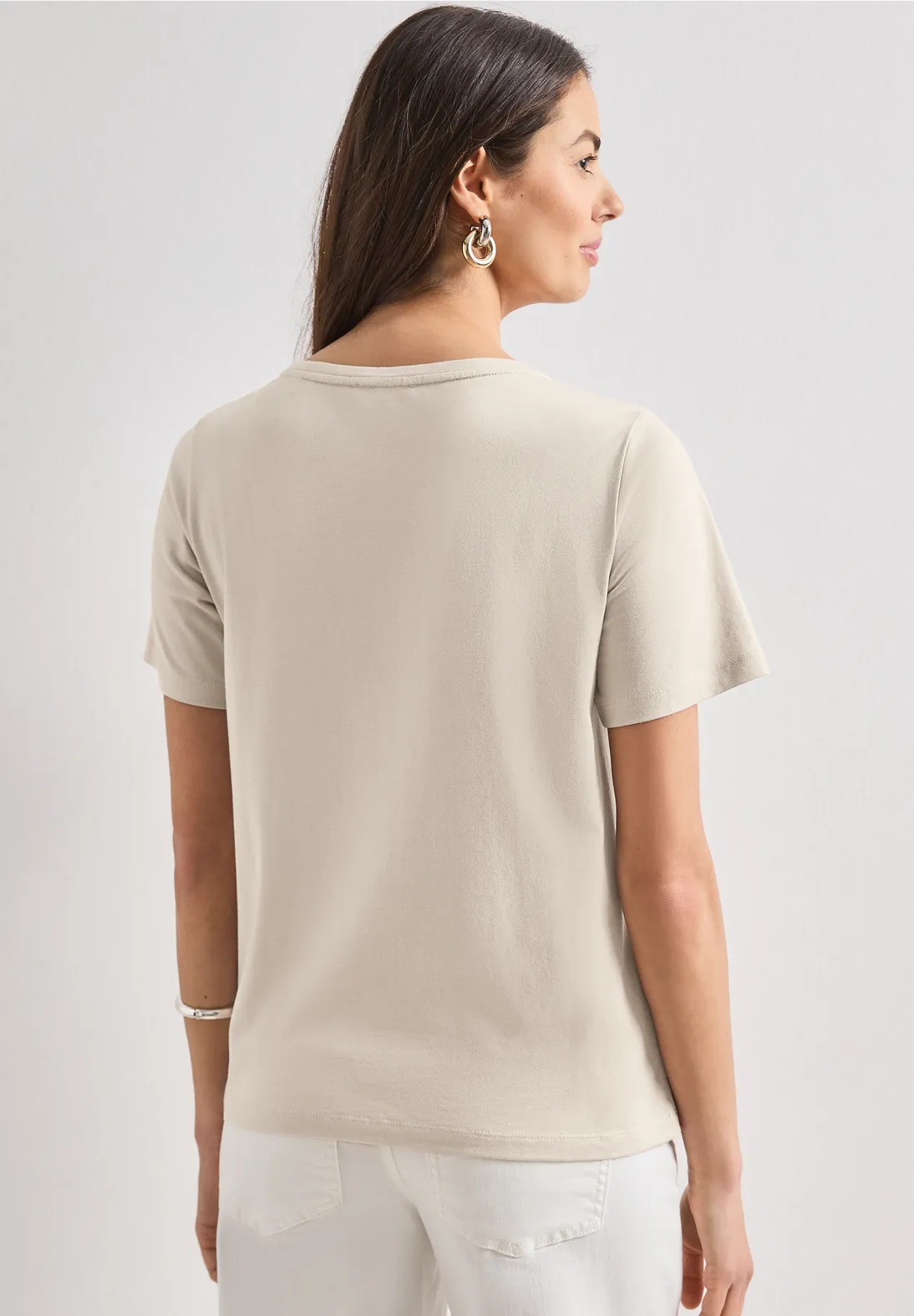 Shirt With Puff Print Wording - Clay Sand - Street One - 4