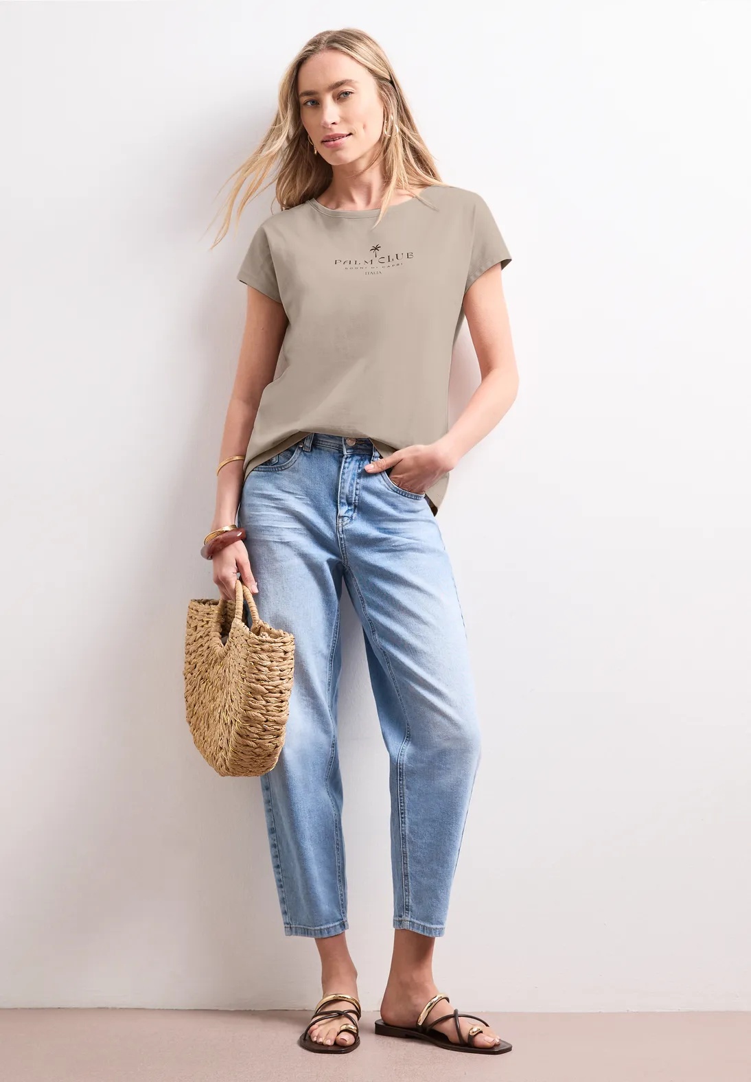 Basic Wording Print Shirt - Clay Sand - Street One