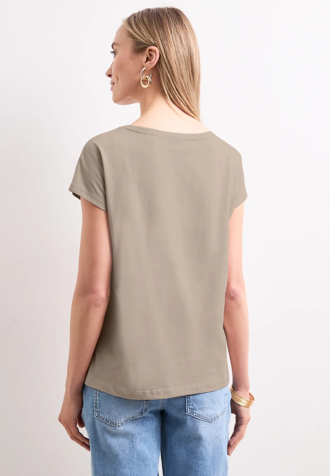 Basic Wording Print Shirt - Clay Sand - Street One - 3
