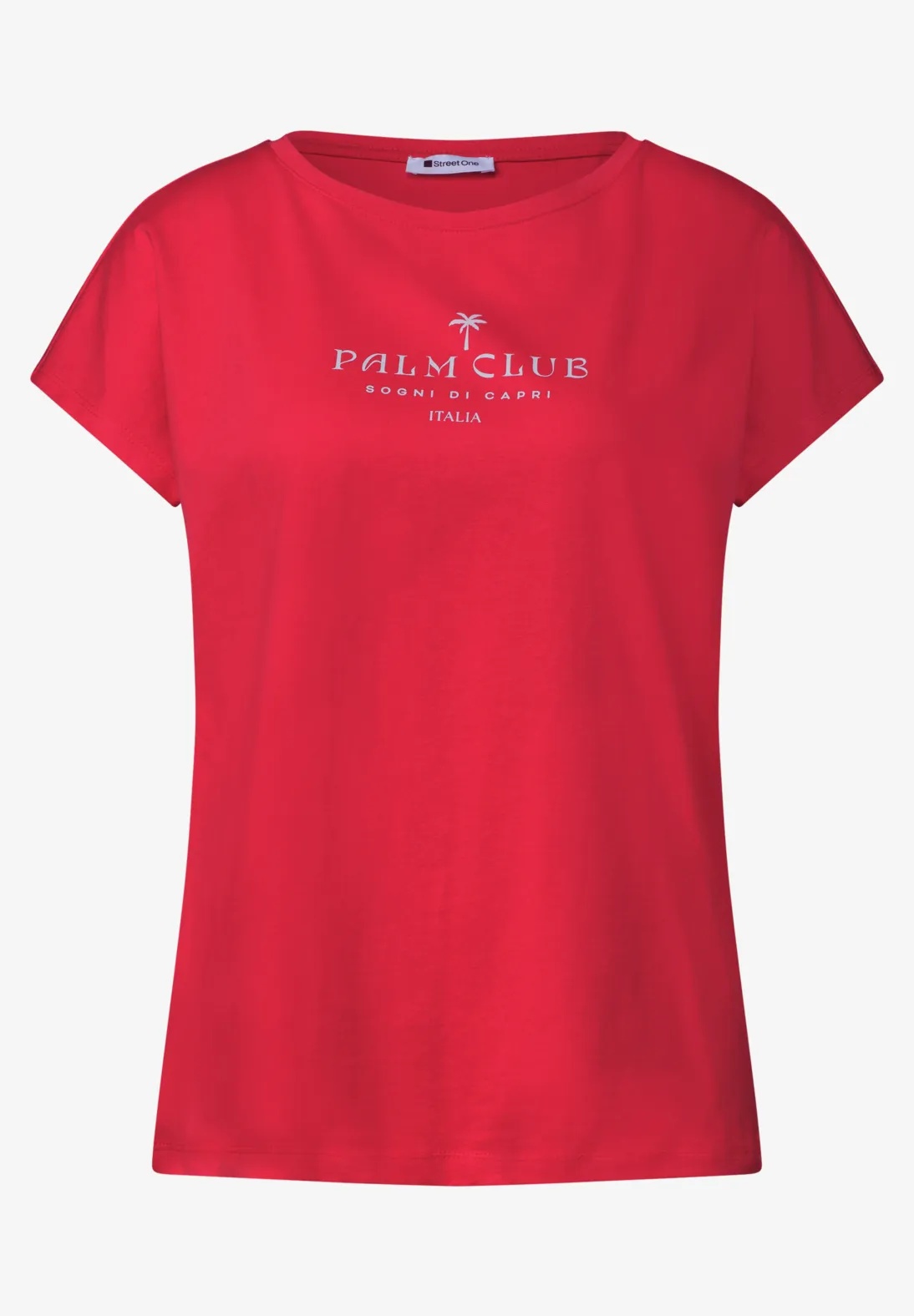 Basic Wording Print Shirt - Salsa Red - Street One - 4