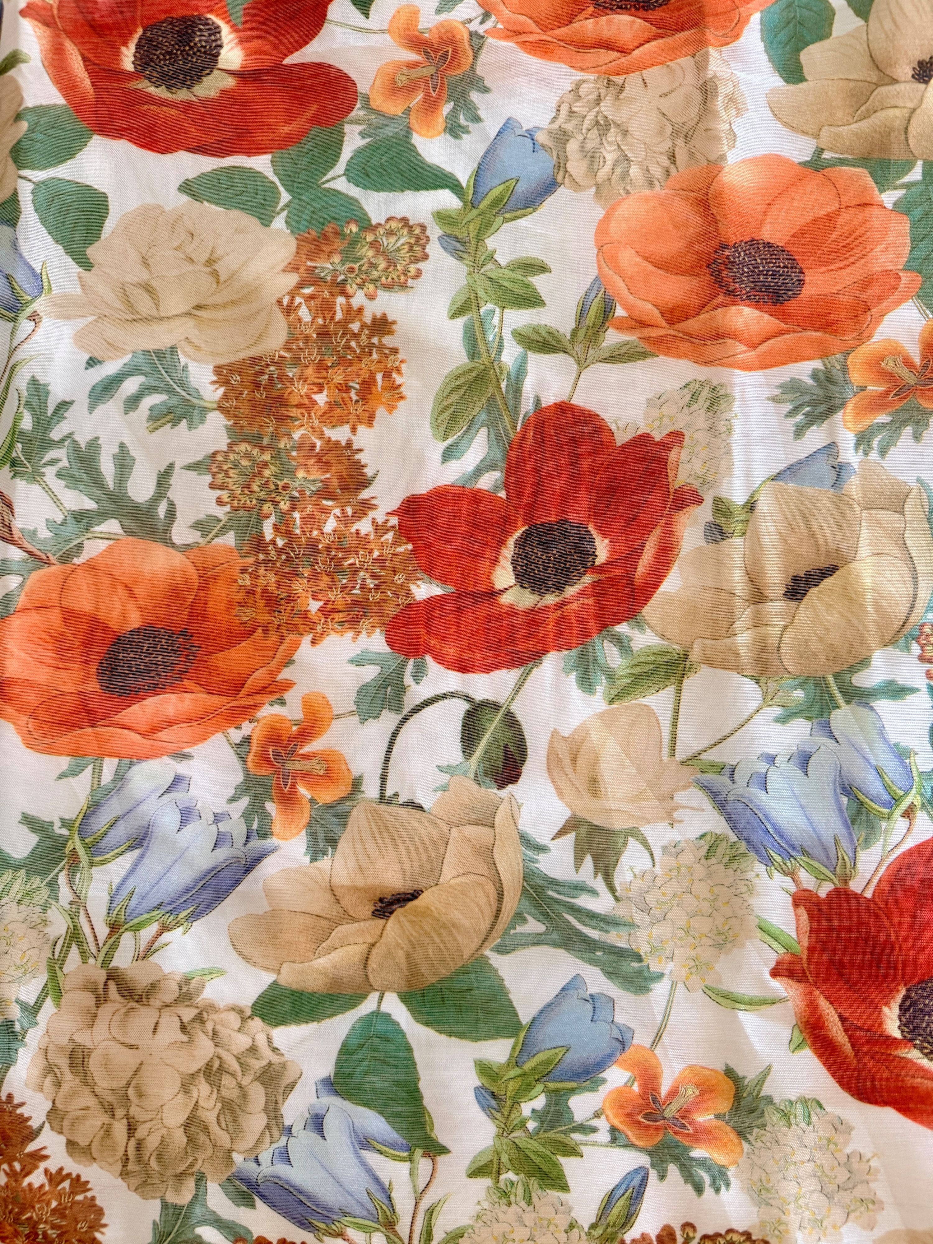 Vintagetyg -  organza blomsterprakt bit nr 1