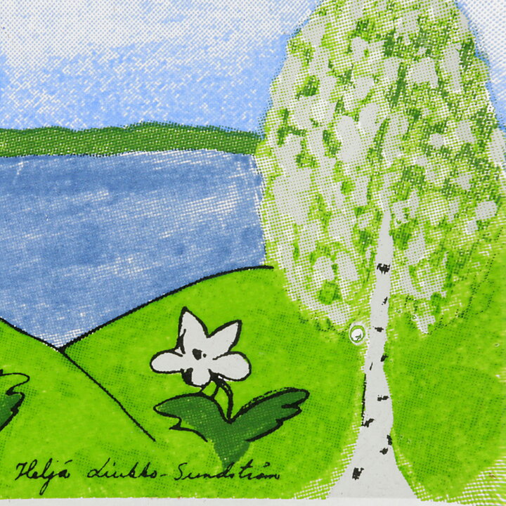ヘルヤ・リウッコ・スンドストロム  Lasikorttiシリーズ  ガラスのカード『Spring in Finland』 フィンランドの春  8cm  2003年〈箱付き〉