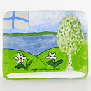 ヘルヤ・リウッコ・スンドストロム  Lasikorttiシリーズ  ガラスのカード『Spring in Finland』 フィンランドの春  8cm  2003年〈箱付き〉