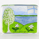 ヘルヤ・リウッコ・スンドストロム  Lasikorttiシリーズ  ガラスのカード『Spring in Finland』 フィンランドの春  8cm  2003年〈箱付き〉