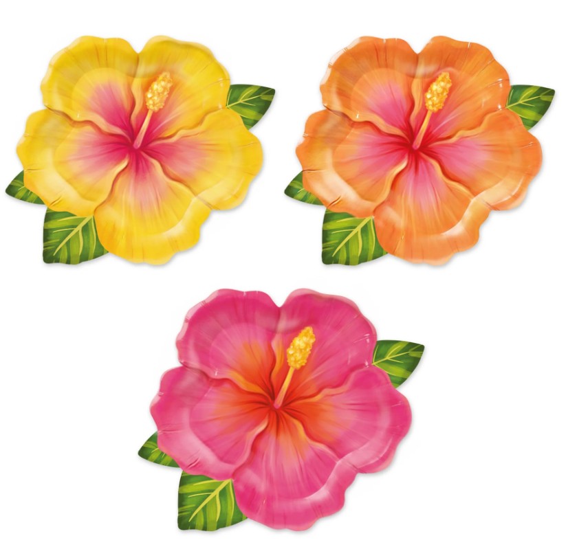 Pappaertallrikar - Tropiska blommor 6-pack